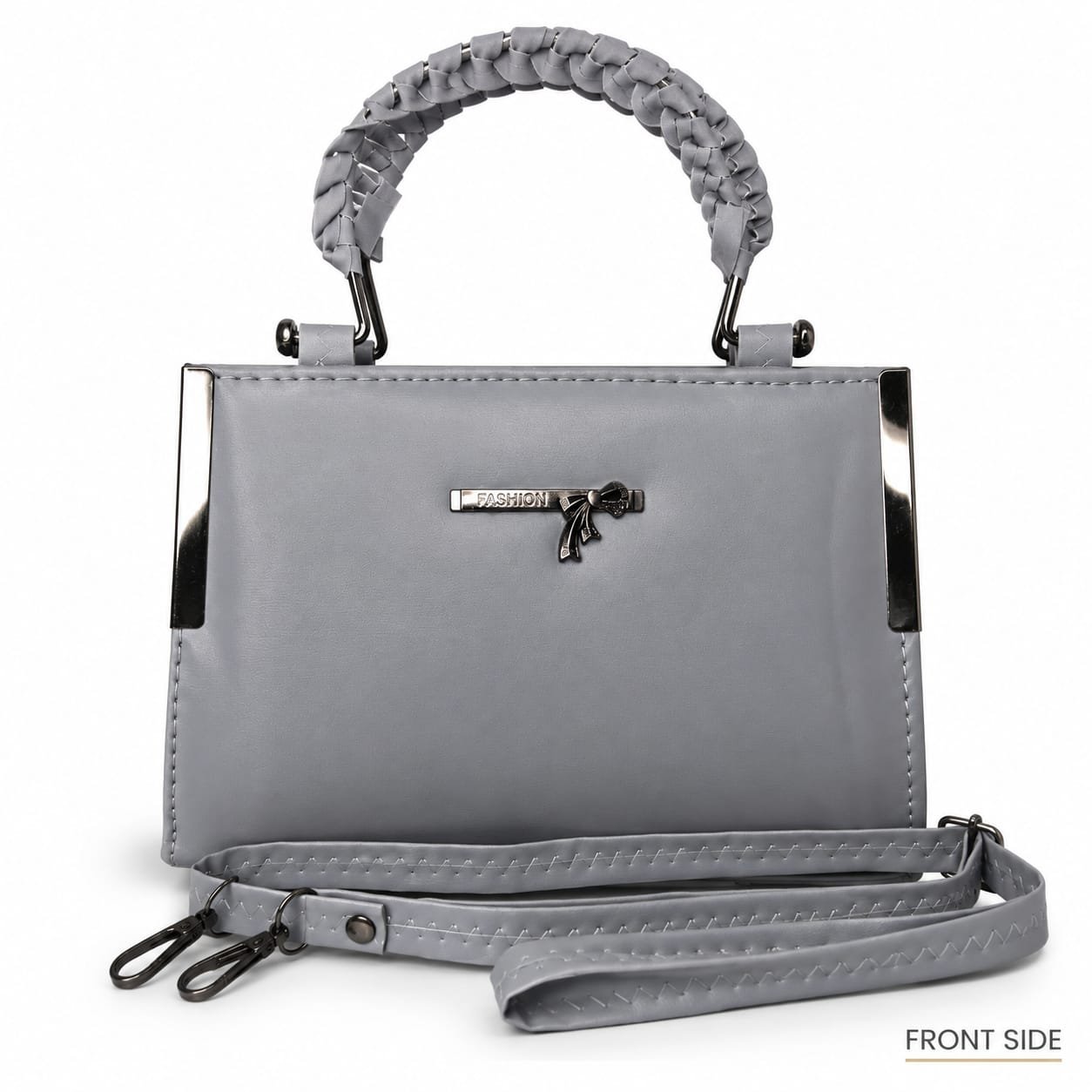 Grey Bow Handbag